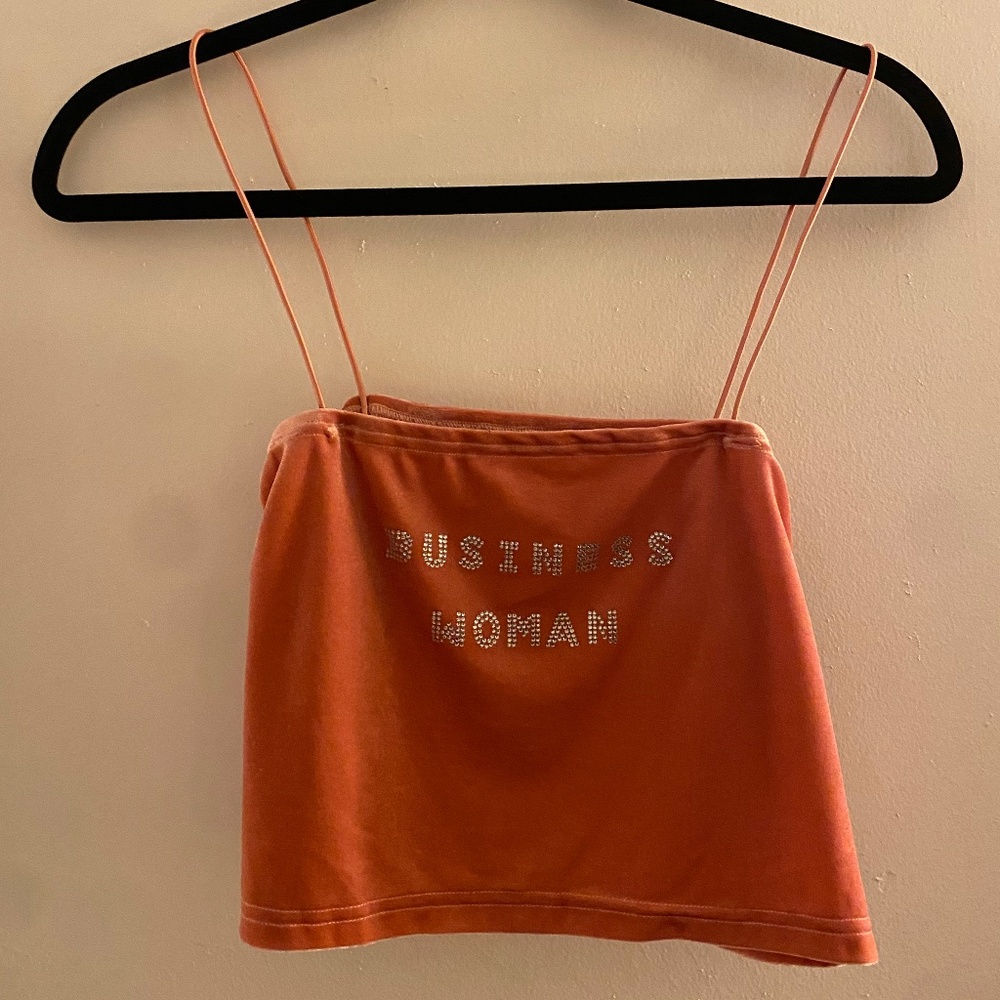 Pink Velvet Rhinestoned Tube Top